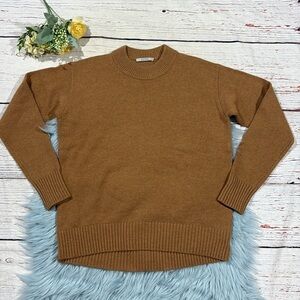 AYR Women's Crew Neck Sweater in Camel Brown